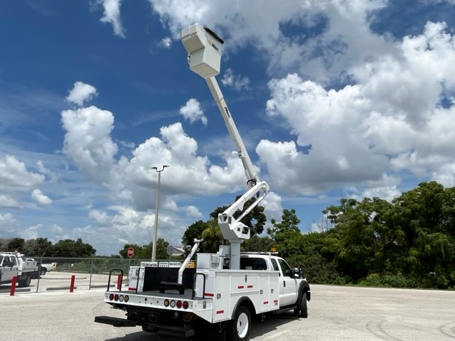 STOCK # 14974  2012 FORD F550 4X4 EXTENDED CAB 45FT BUCKET TRUCK