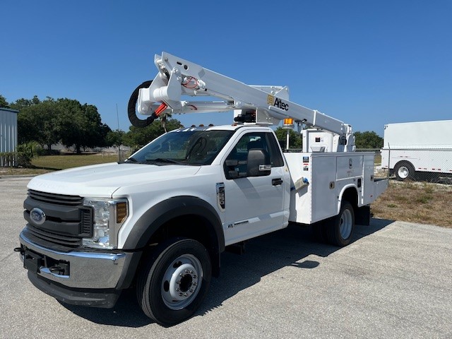 SOLD  STOCK # 54634  2018 FORD F550 45FT BUCKET TRUCK